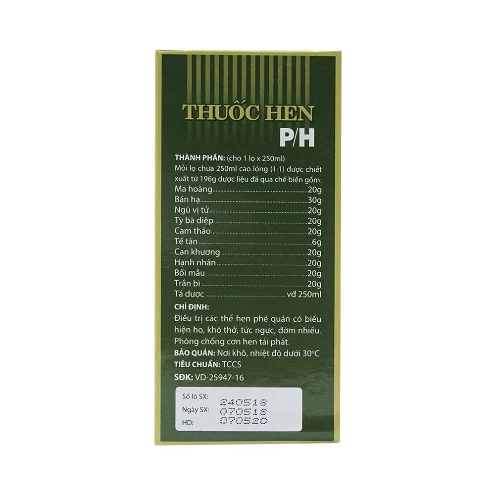 Hình ảnh Cao lỏng thuốc hen P/H điều trị các thể hen phế quản (250ml)