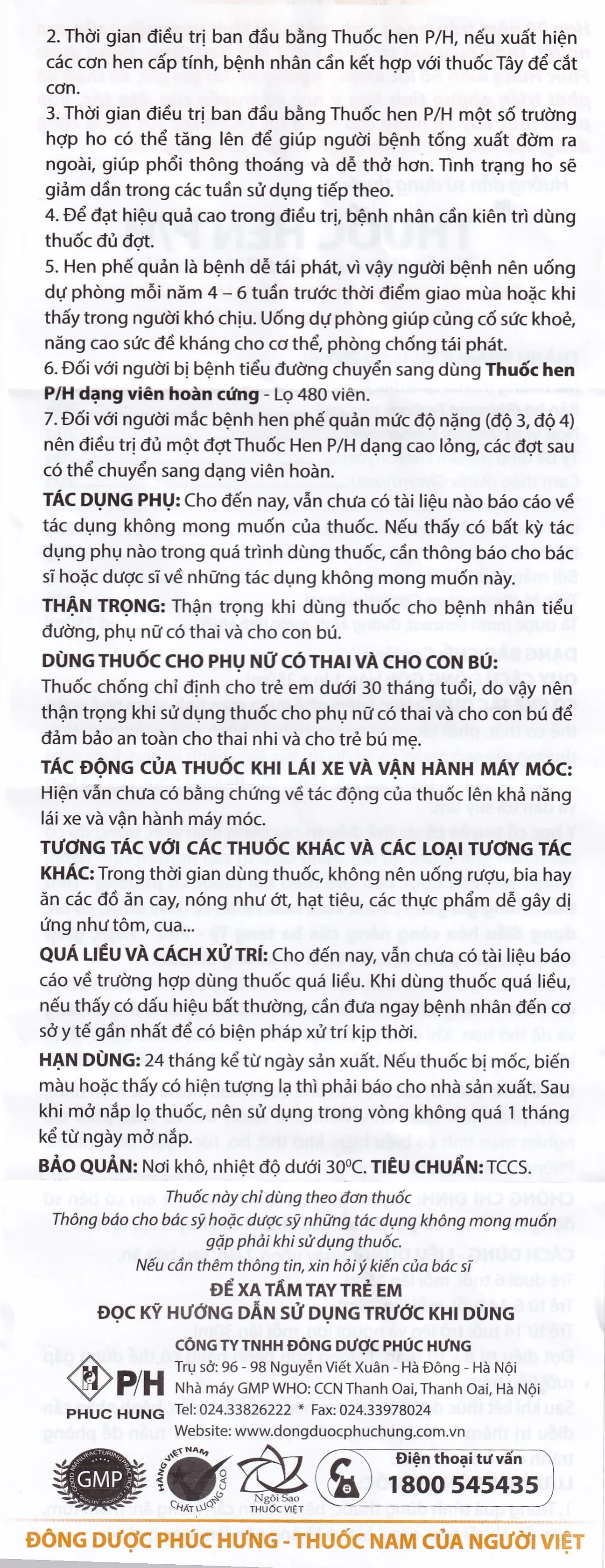 Hình ảnh Cao lỏng thuốc hen P/H điều trị các thể hen phế quản (250ml)