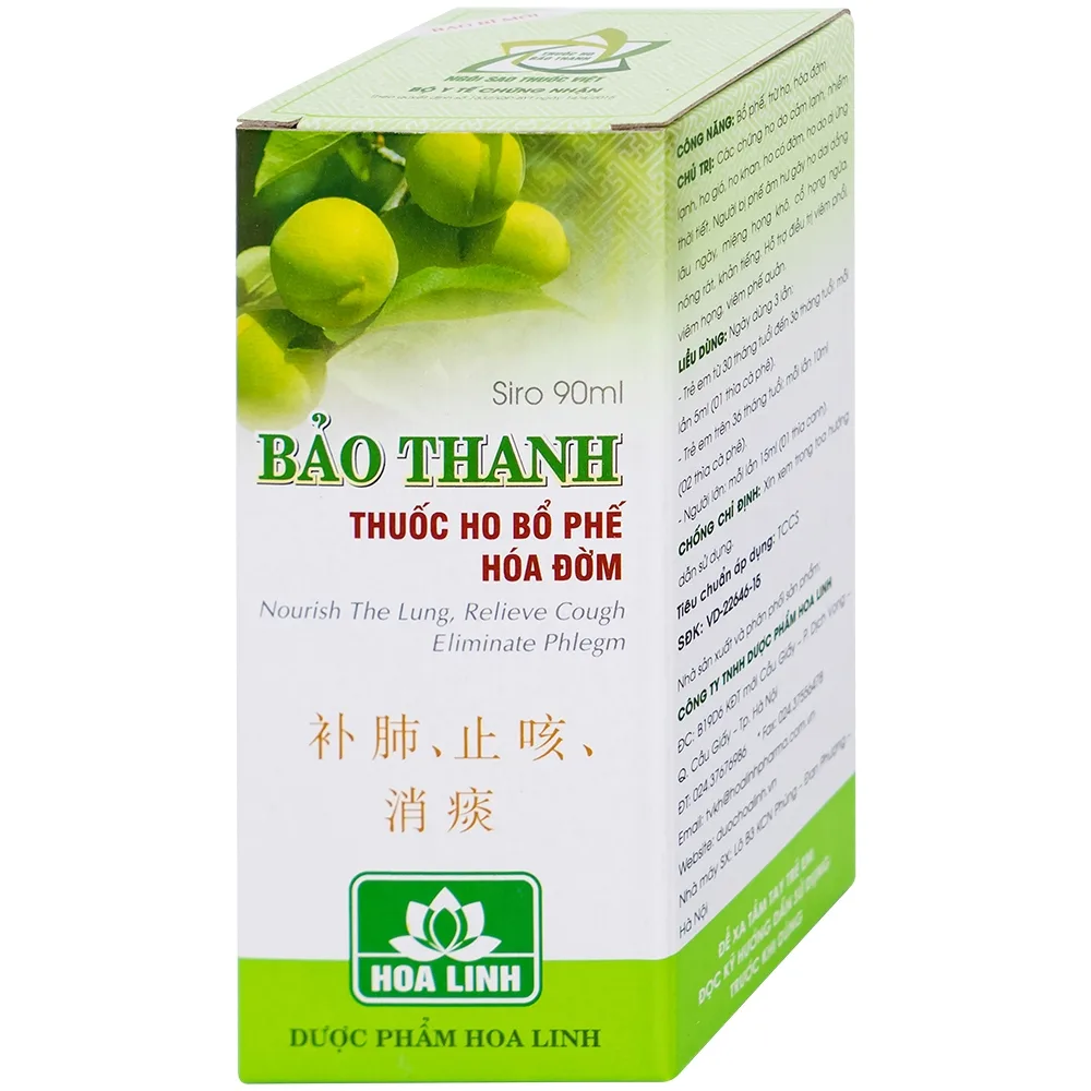 Hình ảnh Siro Bảo Thanh Hoa Linh điều trị ho, bổ phế, hóa đờm (90ml)