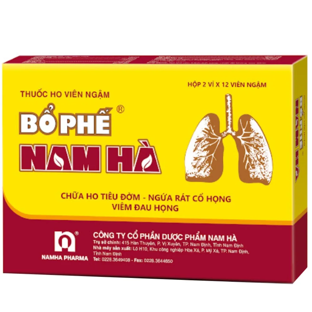 Hình ảnh Viên ngậm ho Bổ Phế Nam Hà tiêu đờm, bổ phổi, sát trùng họng (2 vỉ x 12 viên)