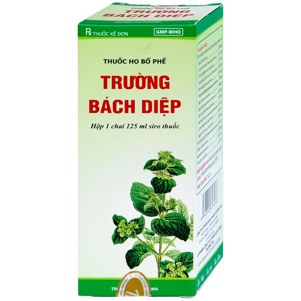 Hình ảnh Thuốc ho bổ phế Trường Bạch Diệp Trường Thọ chữa ho tiêu đờm, chuyên trị ho cảm (125ml)