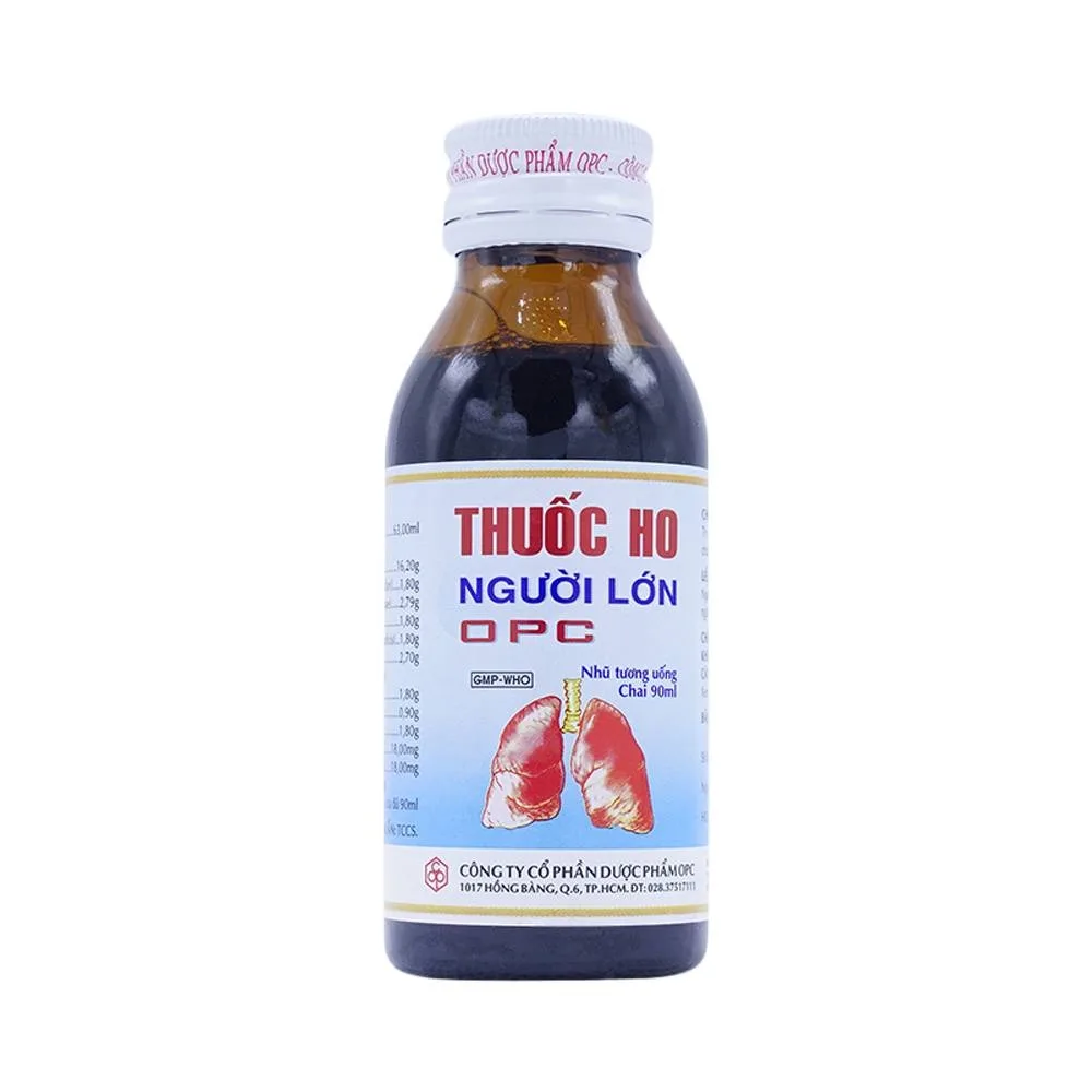 Hình ảnh Thuốc ho người lớn OPC điều trị viêm nhiễm đường hô hấp, các chứng ho gió (90ml)