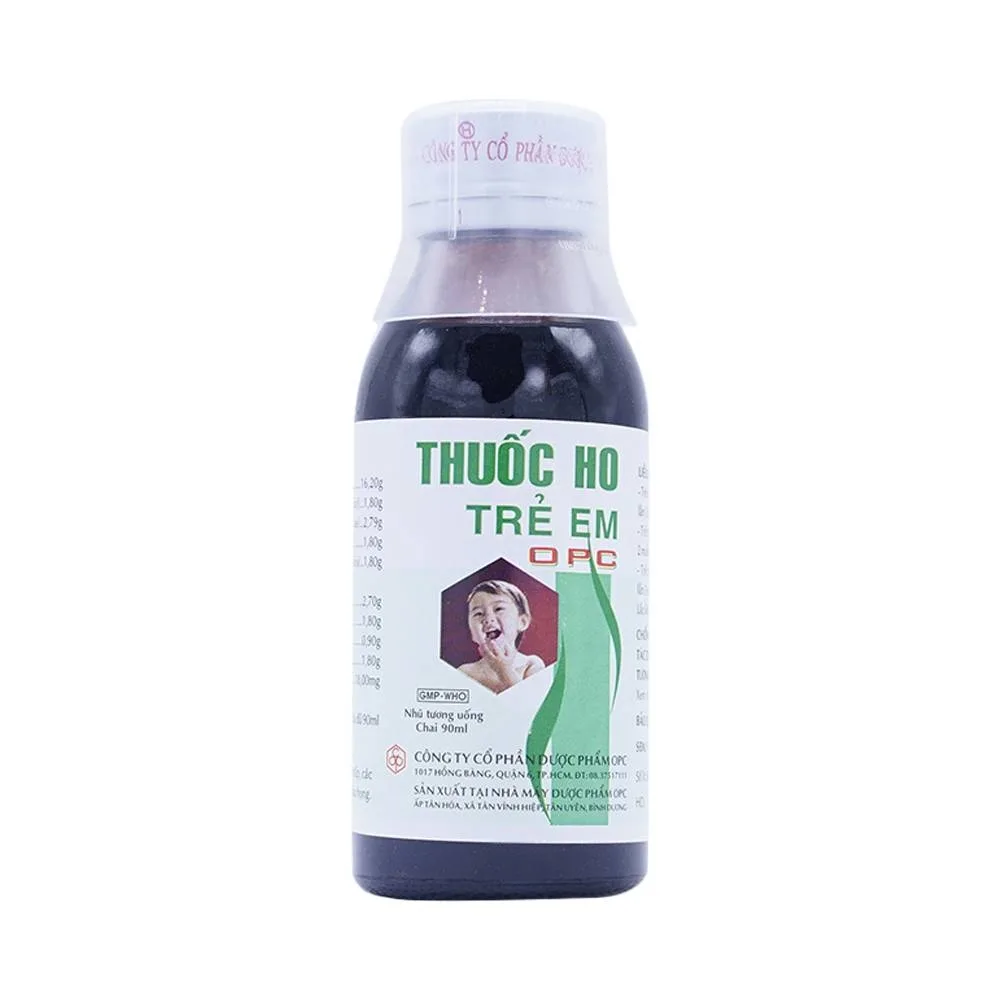 Hình ảnh Siro ho trẻ em OPC điều trị viêm nhiễm đường hô hấp, các chứng ho gió, ho cảm, ho có đàm, đau họng (90ml)