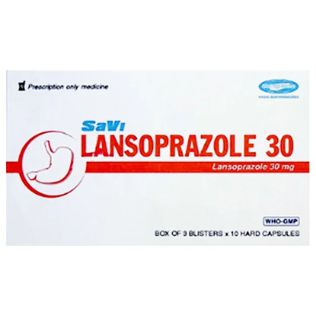 Hình ảnh Thuốc Savi Lansoprazole 30 Savi điều trị viêm thực quản có trợt loét do trào ngược dạ dày (3 vỉ x 10 viên)