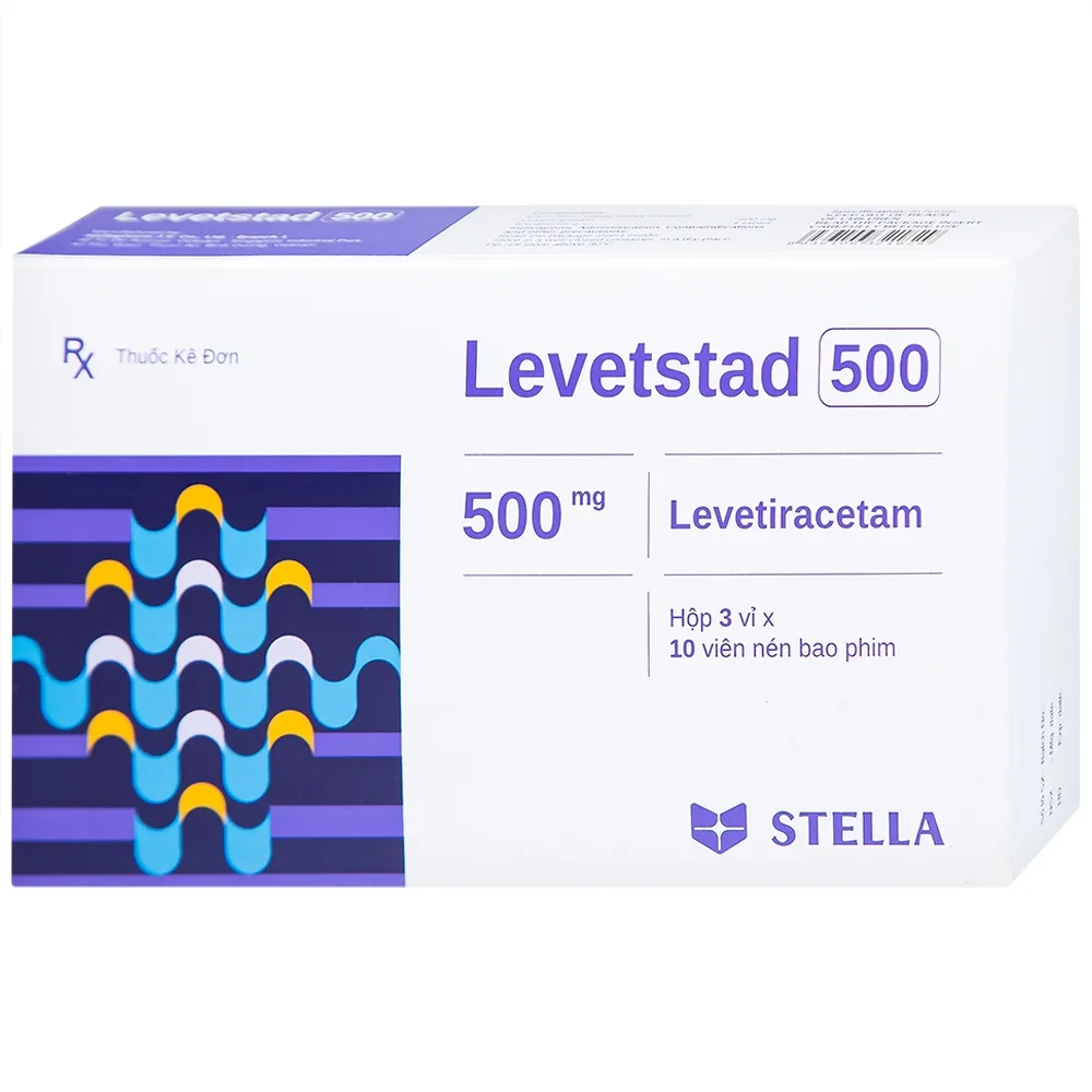 Hình ảnh Thuốc Levetstad 500 Stella điều trị động kinh khởi phát cục bộ (3 vỉ x 10 viên)