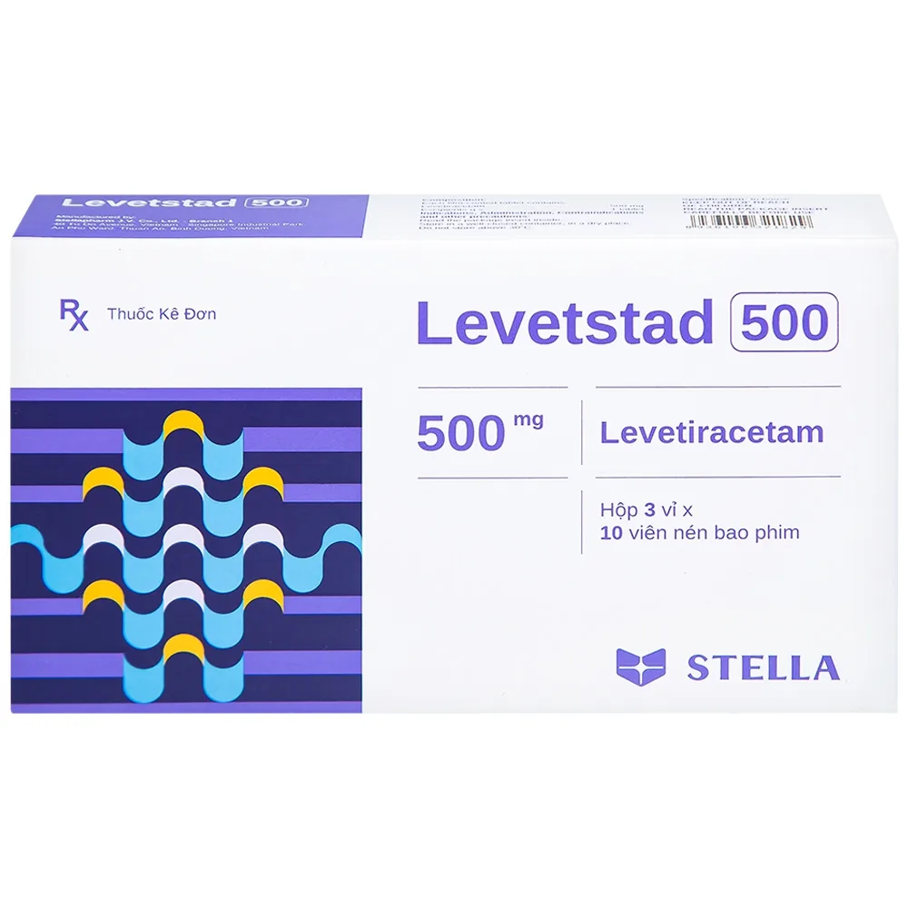 Hình ảnh Thuốc Levetstad 500 Stella điều trị động kinh khởi phát cục bộ (3 vỉ x 10 viên)