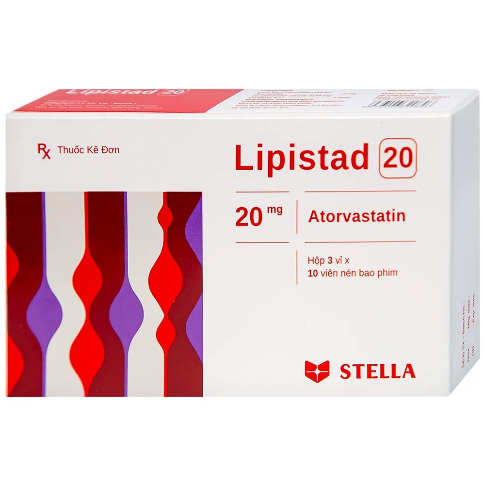 Hình ảnh Viên nén Lipistad 20 Stella điều trị tăng cholesterol máu (3 vỉ x 10 viên)