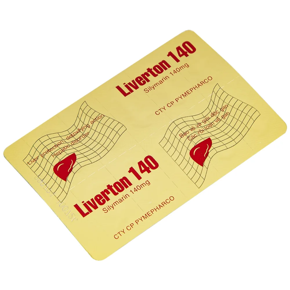 Hình ảnh Thuốc Liverton 140 Pymepharco điều trị bệnh gan, giải độc gan, rối loạn về gan (10 vỉ x 10 viên) 