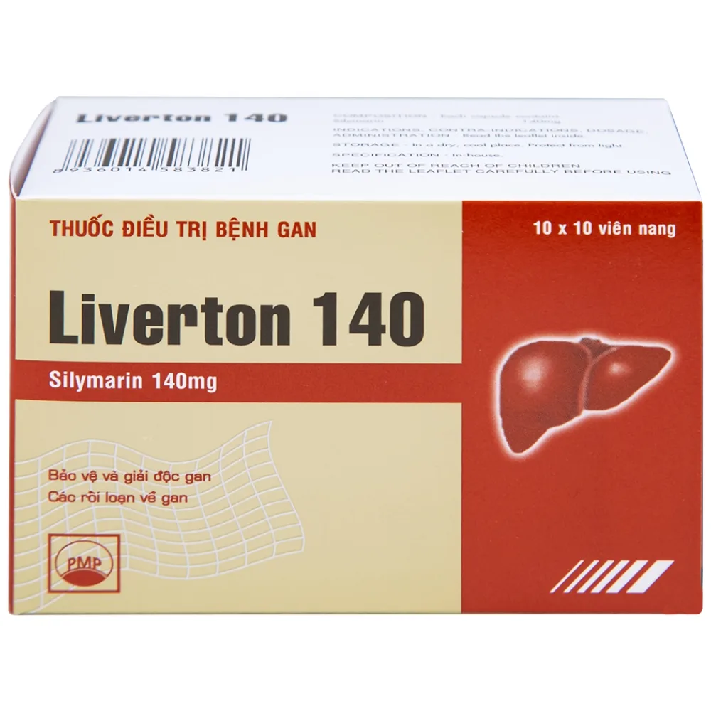 Hình ảnh Thuốc Liverton 140 Pymepharco điều trị bệnh gan, giải độc gan, rối loạn về gan (10 vỉ x 10 viên) 