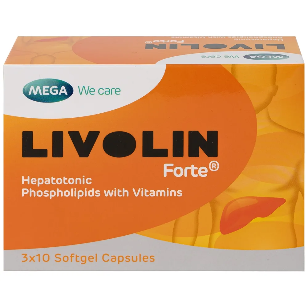 Hình ảnh Thuốc Livolin Forte Mega We Care điều trị viêm gan cấp, bán cấp và viêm gan mạn tính, xơ gan (3 vỉ x 10 viên)