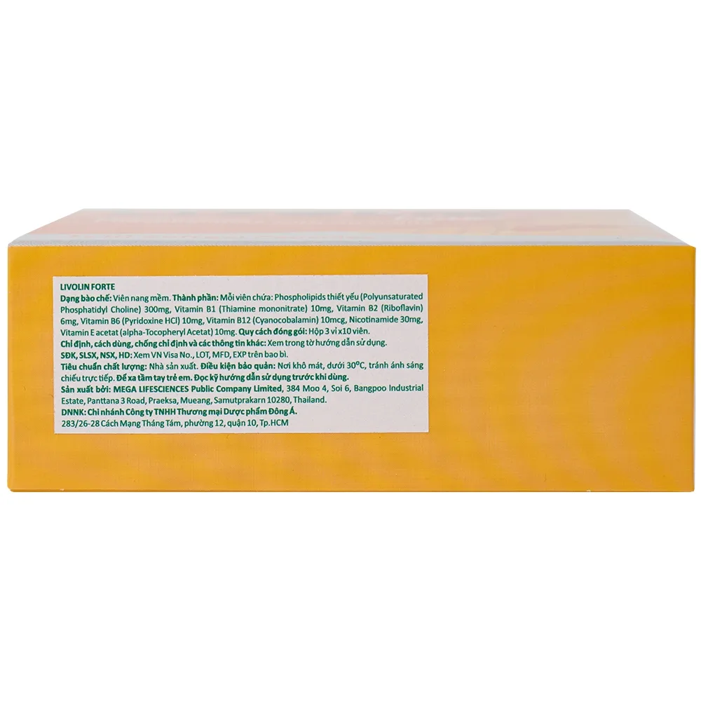 Hình ảnh Thuốc Livolin Forte Mega We Care điều trị viêm gan cấp, bán cấp và viêm gan mạn tính, xơ gan (3 vỉ x 10 viên)