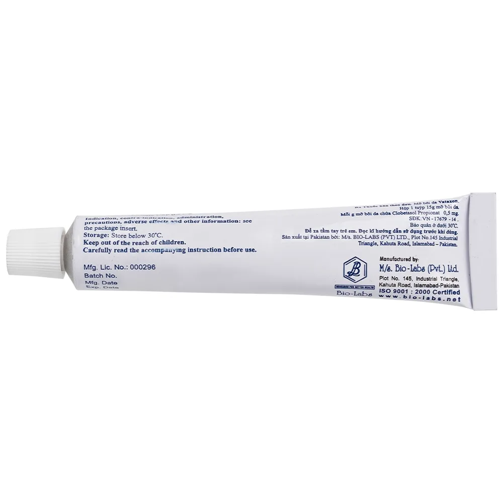 Hình ảnh Thuốc mỡ bôi da Vataxon 15g M/s Bio-Labs điều trị ngắn ngày các bệnh da