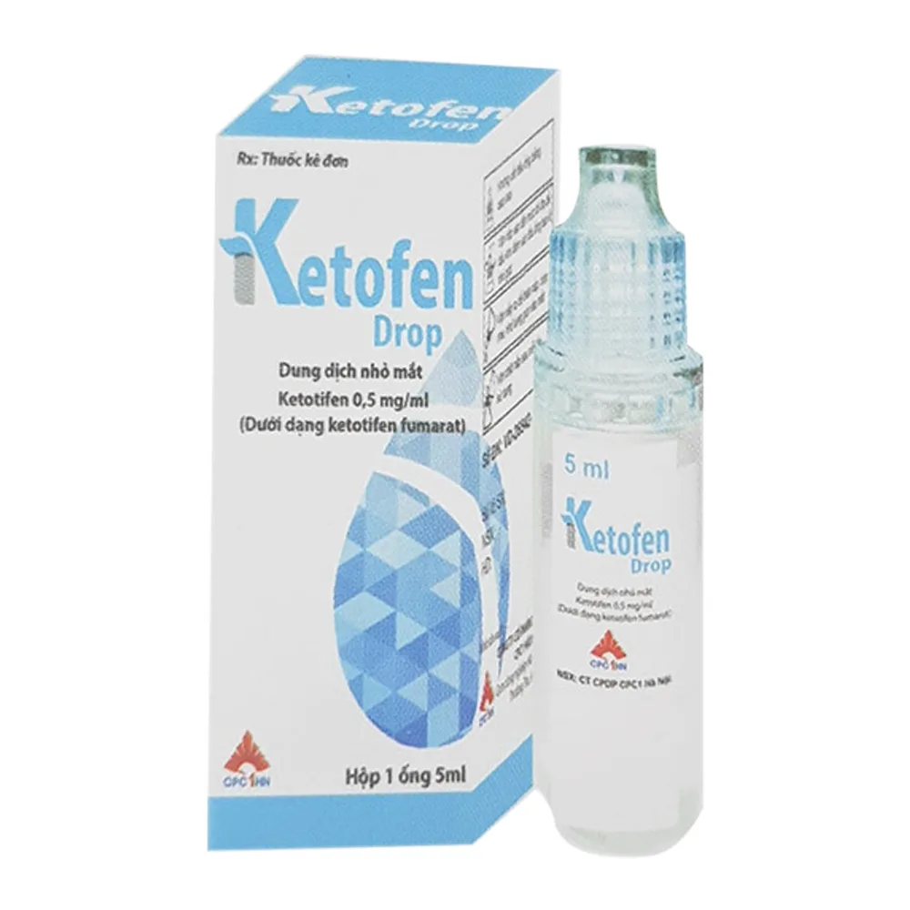 Hình ảnh Thuốc nhỏ mắt Ketofen Drop 0,5mg/ml CPC1HN điều trị viêm kết mạc cấp, mãn tính (5ml)