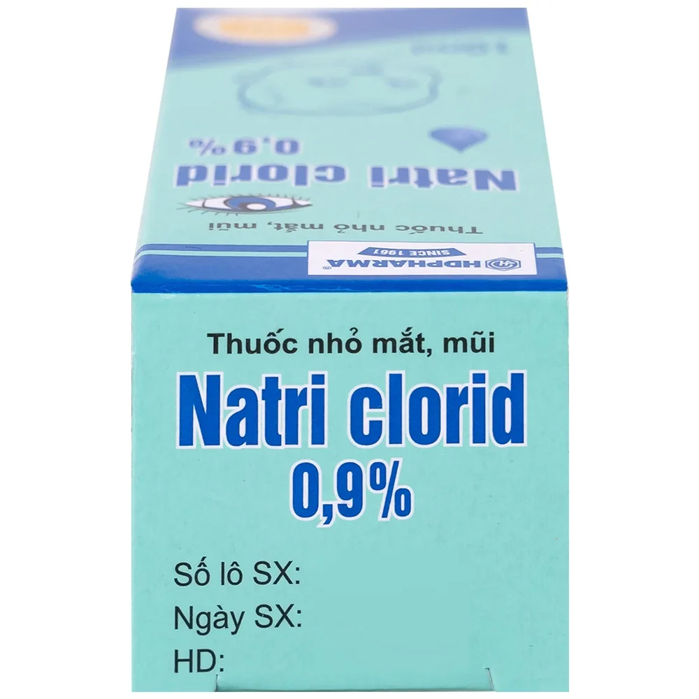 Hình ảnh Thuốc nhỏ mắt, mũi Natri Clorid 0,9% HDPharma điều trị triệu chứng mỏi mắt, mắt đỏ, sổ mũi, nghẹt mũi (10ml)