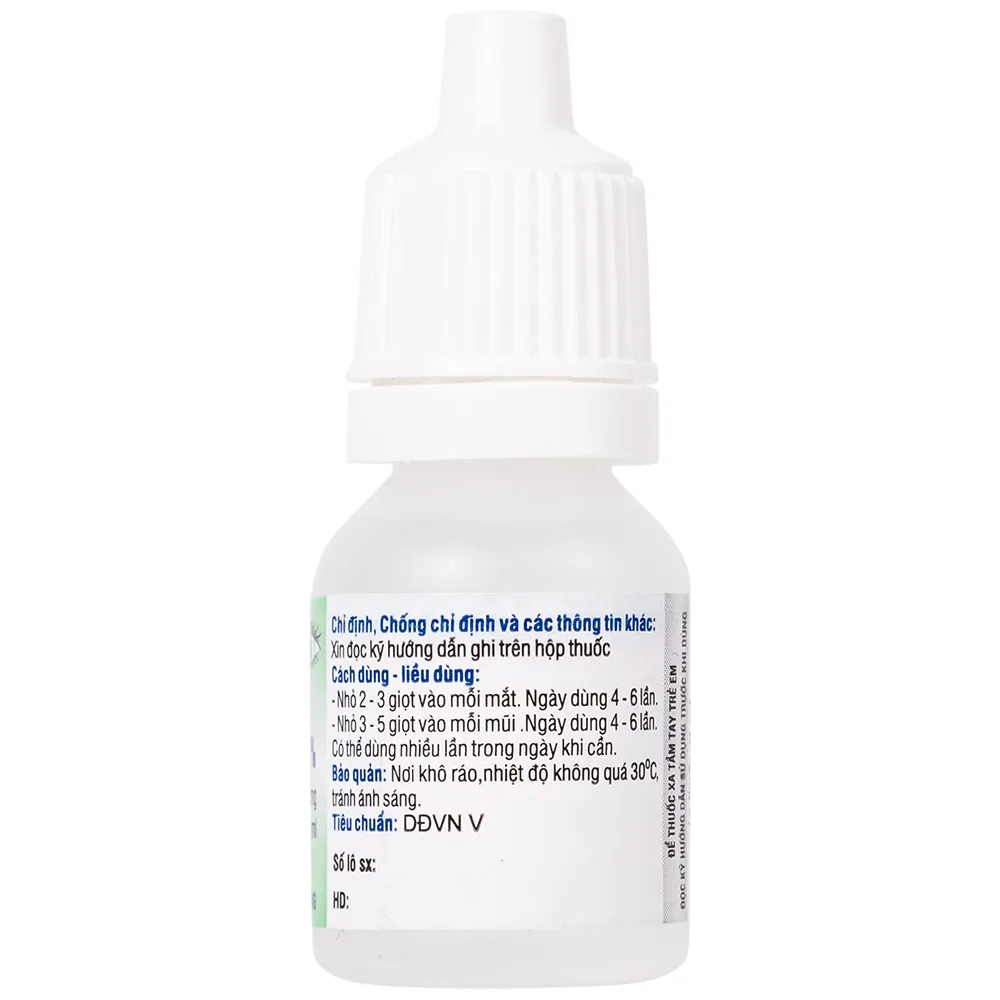 Hình ảnh Thuốc nhỏ mắt, mũi Natri Clorid 0,9% HDPharma điều trị triệu chứng mỏi mắt, mắt đỏ, sổ mũi, nghẹt mũi (10ml)