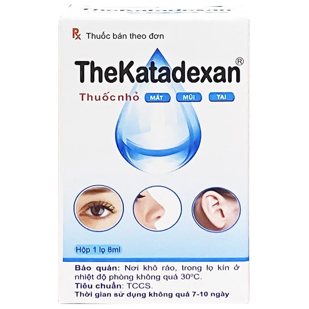Hình ảnh Thuốc nhỏ mắt mũi tai TheKatadexan dùng cho viêm kết mạc, giác mạc, viêm mũi, viêm tai ngoài (8ml)