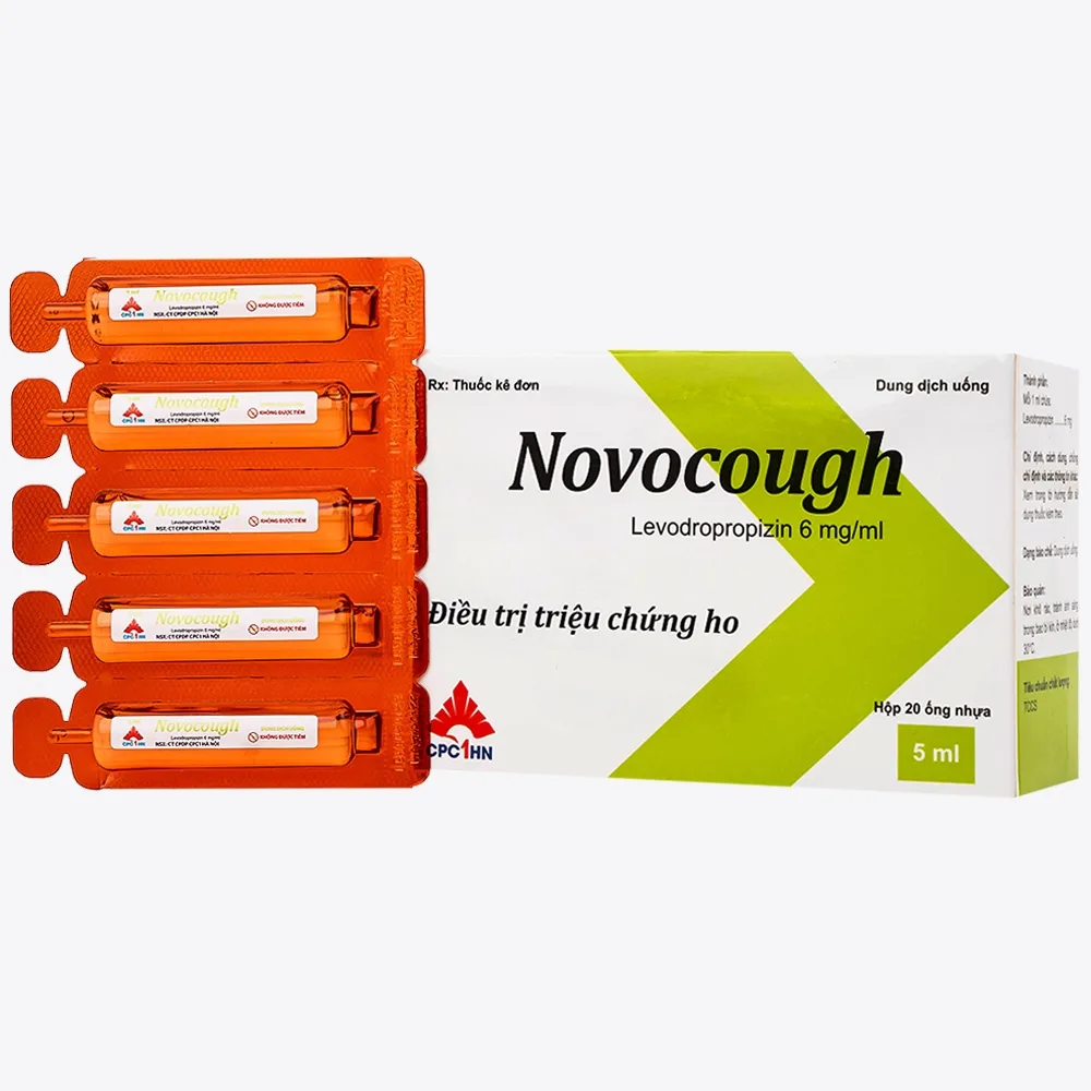 Hình ảnh Dung dịch uống Novocough 6mg/ml CPC1HN điều trị triệu chứng ho (20 ống x 5ml)