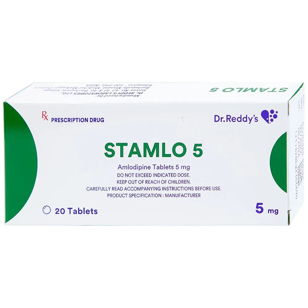 Hình ảnh Thuốc Stamlo 5 Dr. Reddy's điều trị tăng huyết áp, đau thắt ngực ổn định mạn tính (2 vỉ x 10 viên)