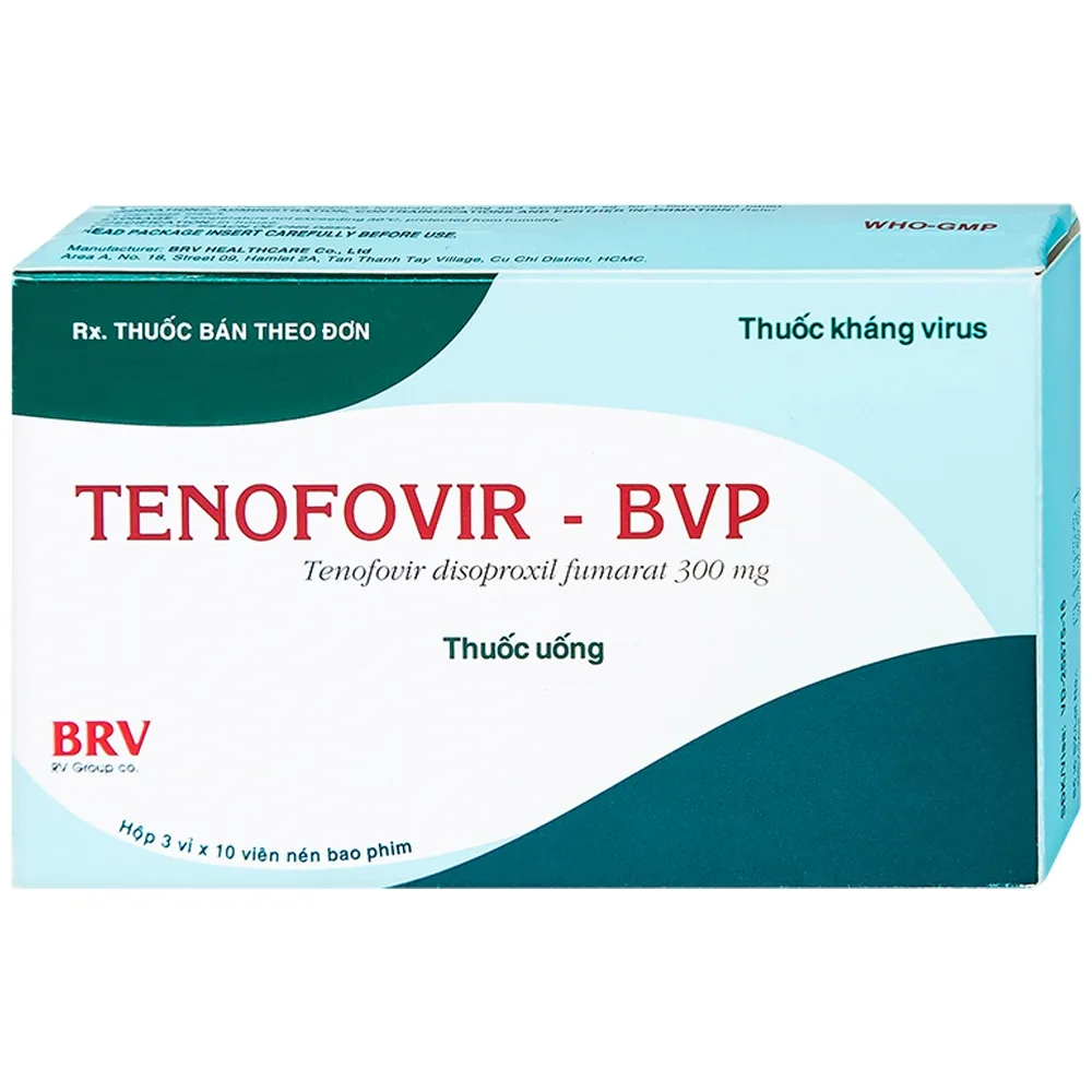 Hình ảnh Thuốc Tenofovir-BVP điều trị và dự phòng kháng virus HIV, viêm gan B (3 vỉ x 10 viên)