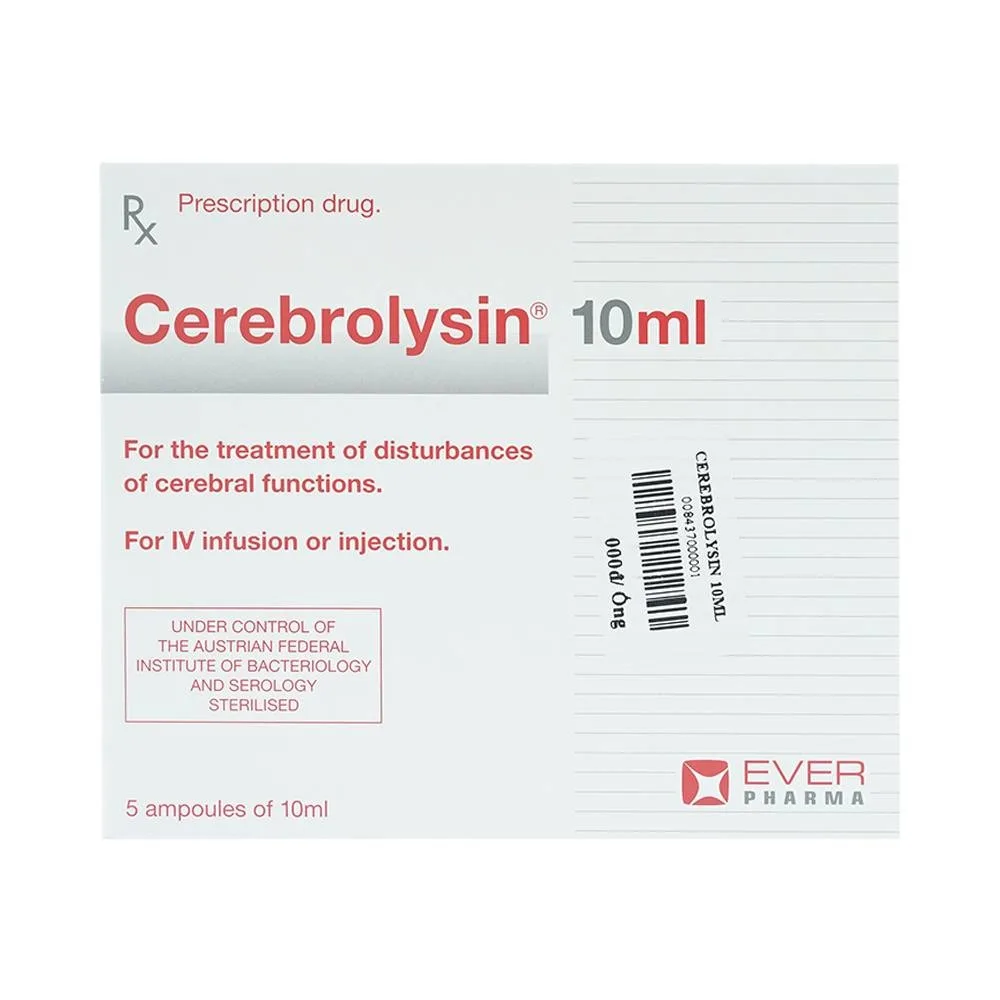 Hình ảnh Thuốc tiêm Cerebrolysin 10ml điều trị rối loạn trí nhớ, sa sút trí tuệ (1 vỉ x 5 ống x 10ml)