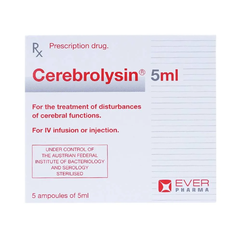Hình ảnh Thuốc tiêm Cerebrolysin 5ml điều trị rối loạn trí nhớ, sa sút trí tuệ (1 vỉ x 5 ống x 5ml)