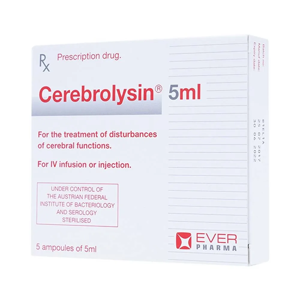 Hình ảnh Thuốc tiêm Cerebrolysin 5ml điều trị rối loạn trí nhớ, sa sút trí tuệ (1 vỉ x 5 ống x 5ml)