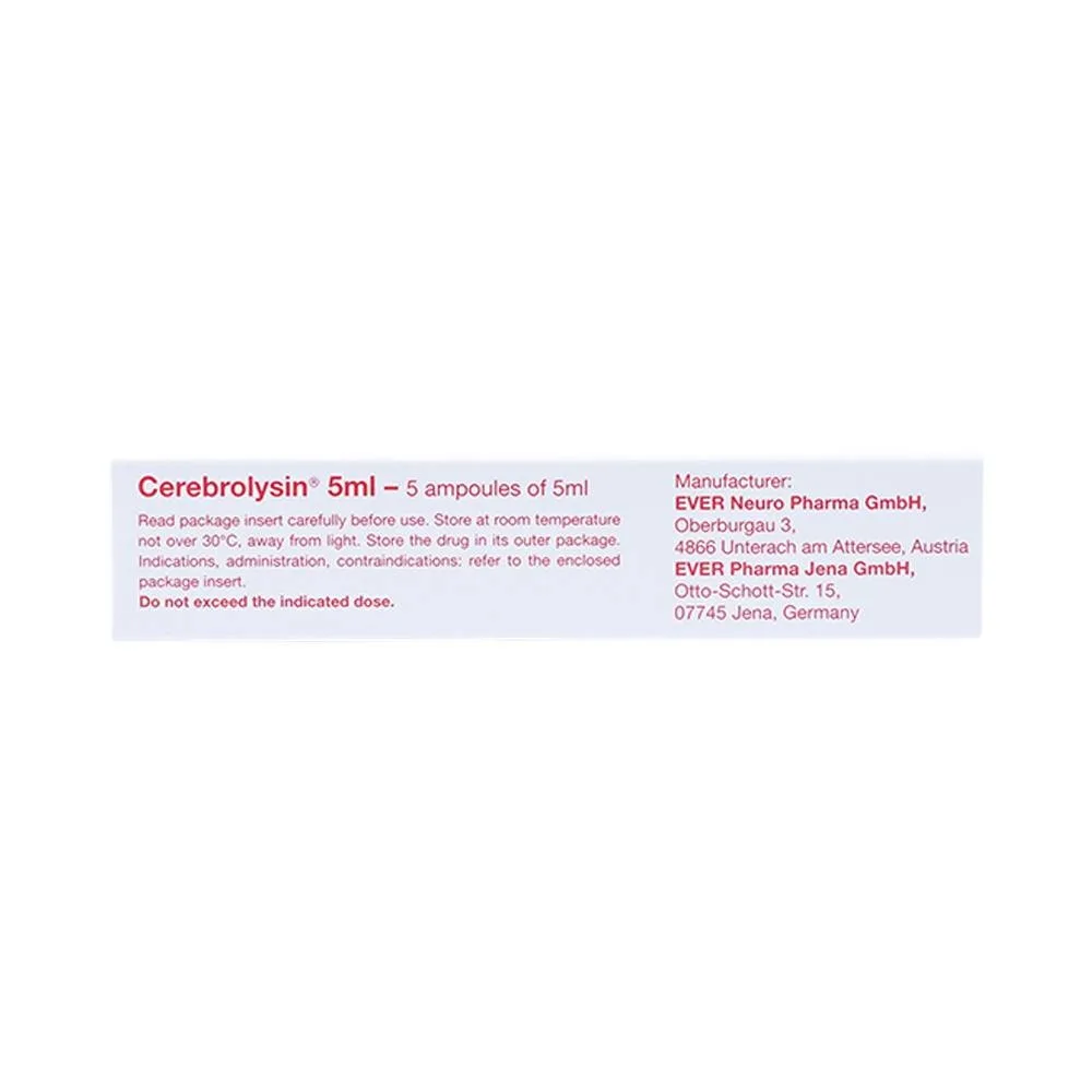 Hình ảnh Thuốc tiêm Cerebrolysin 5ml điều trị rối loạn trí nhớ, sa sút trí tuệ (1 vỉ x 5 ống x 5ml)