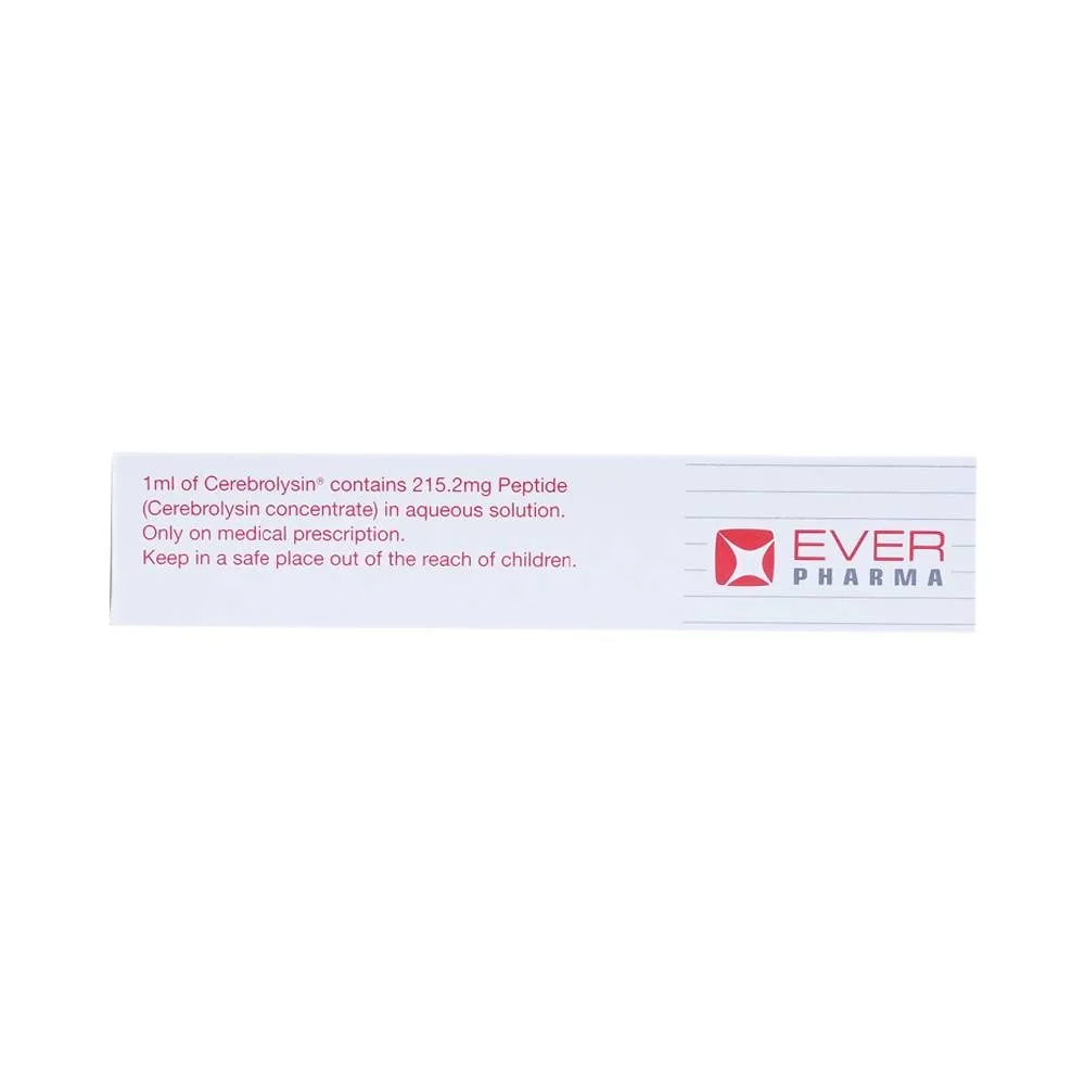 Hình ảnh Thuốc tiêm Cerebrolysin 5ml điều trị rối loạn trí nhớ, sa sút trí tuệ (1 vỉ x 5 ống x 5ml)