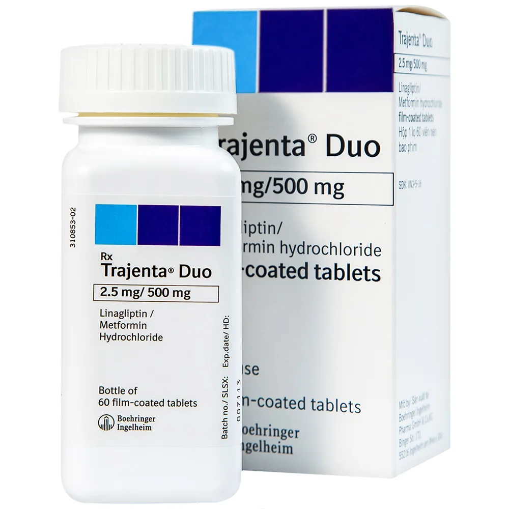 Hình ảnh Thuốc Trajenta Duo 2.5mg/500mg Boehringer điều trị đái tháo đường típ 2 (60 viên)