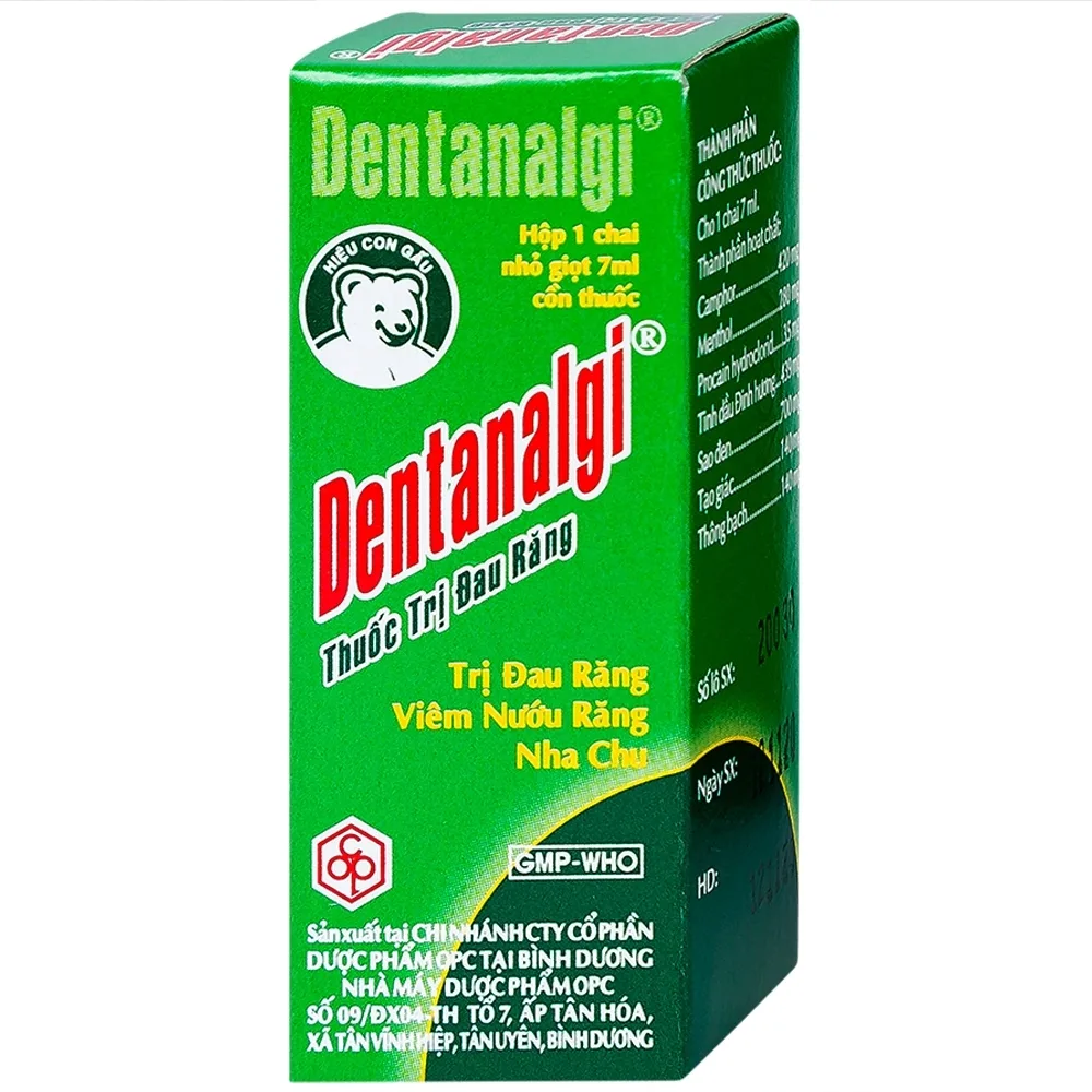 Hình ảnh Thuốc trị đau răng Dentanalgi OPC điều trị đau răng, viêm nướu răng, nha chu (7ml)