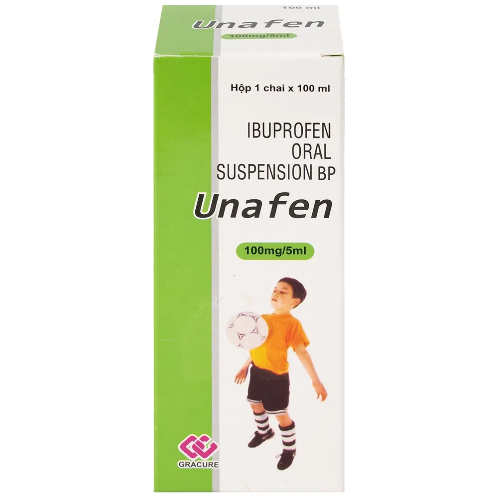 Hình ảnh Dung dịch uống Unafen 100mg/5ml Gracure giảm đau, kháng viêm, hạ sốt (100ml)