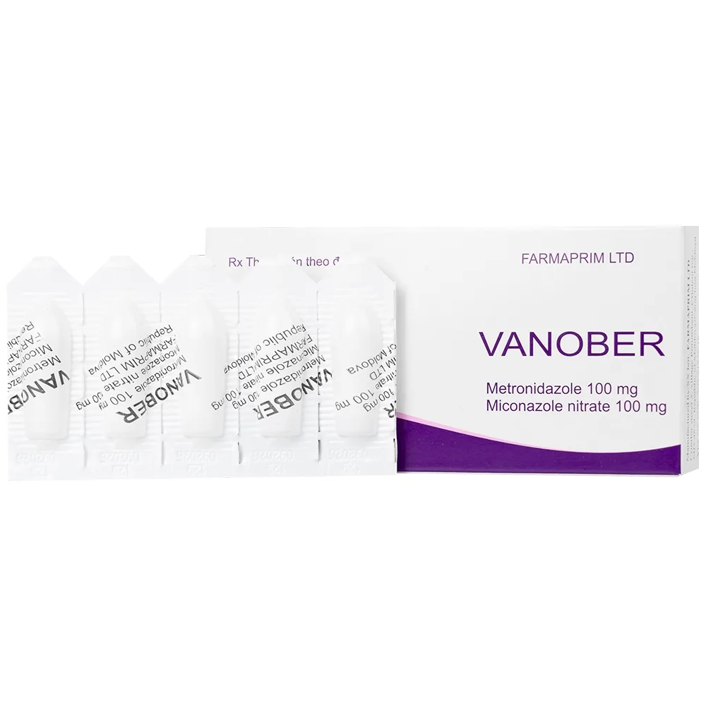 Hình ảnh Viên đặt âm đạo Vanober Farmaprim điều trị viêm âm đạo khí hư, ngứa rát (2 vỉ x 5 viên)