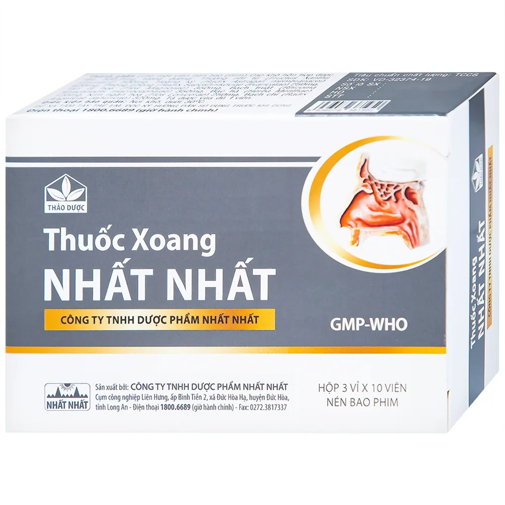 Hình ảnh Thuốc Xoang Nhất Nhất điều trị nghẹt mũi, viêm mũi dị ứng, viêm xoang cấp (3 vỉ x 10 viên)