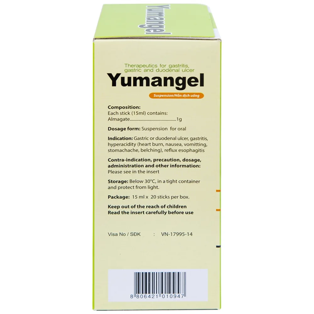 Hình ảnh Hỗn dịch uống Yumangel Yuhan kháng acid và cả thiện loét dạ dày - tá tràng (20 gói x 15ml) 
