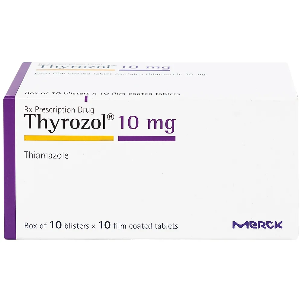 Hình ảnh Thuốc Thyrozol 10mg Merck điều trị cường giáp (10 vỉ x 10 viên)