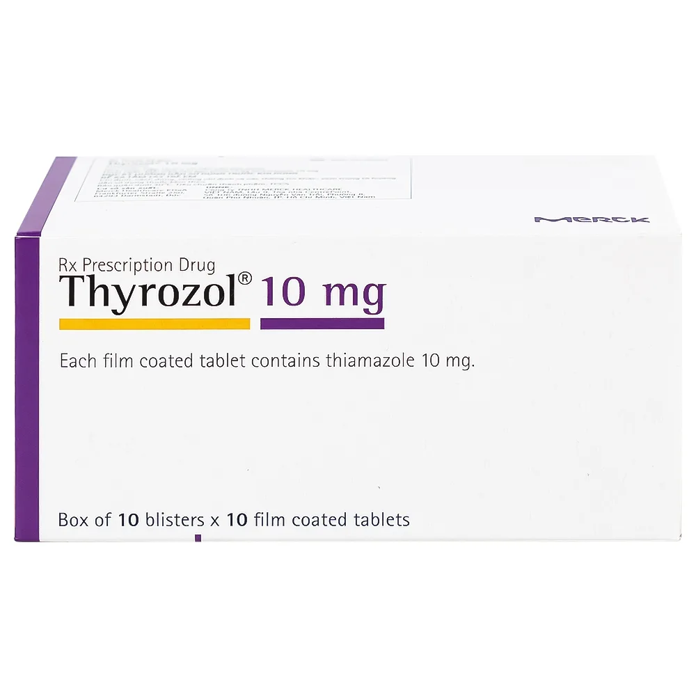 Hình ảnh Thuốc Thyrozol 10mg Merck điều trị cường giáp (10 vỉ x 10 viên)