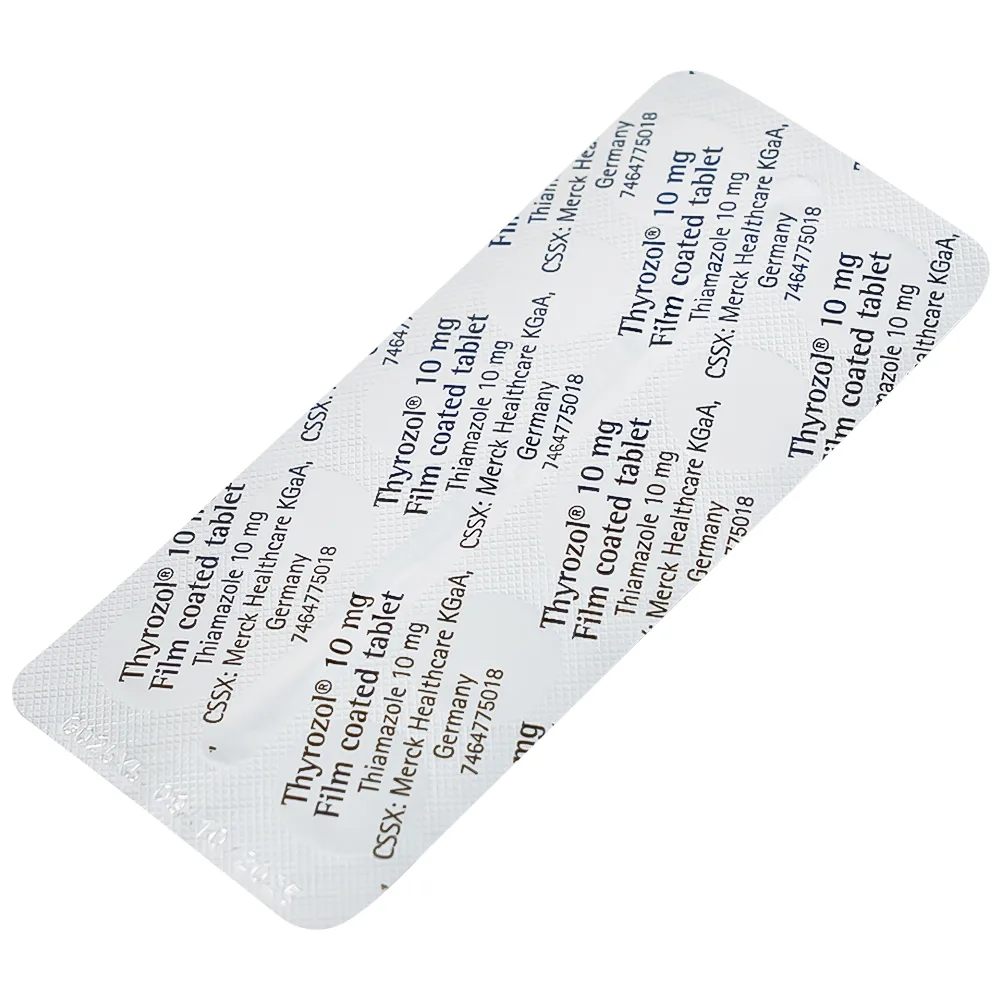 Hình ảnh Thuốc Thyrozol 10mg Merck điều trị cường giáp (10 vỉ x 10 viên)