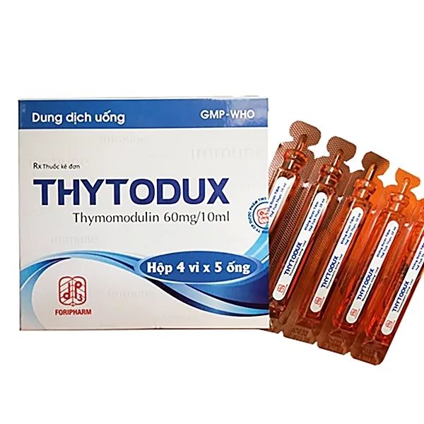 Hình ảnh Dung dịch Thytodux hỗ trợ dự phòng tái phát nhiễm khuẩn hô hấp (4 vỉ x 5 ống)
