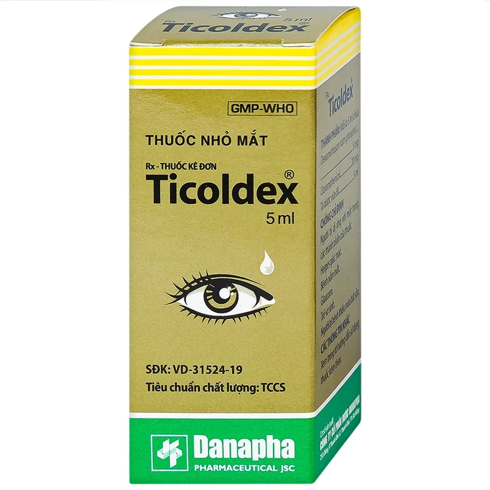 Hình ảnh Thuốc nhỏ mắt Ticoldex Danapha điều trị viêm giác mạc, viêm kết mạc (5ml)
