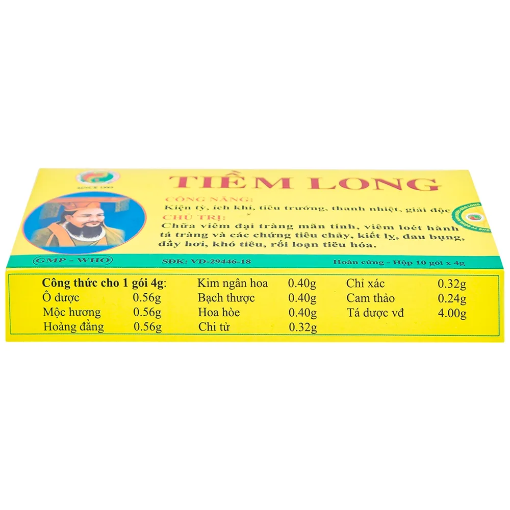 Hình ảnh Thuốc Tiềm Long Bảo Long điều trị viêm đại tràng, loét hành tá tràng (10 gói x 4g)