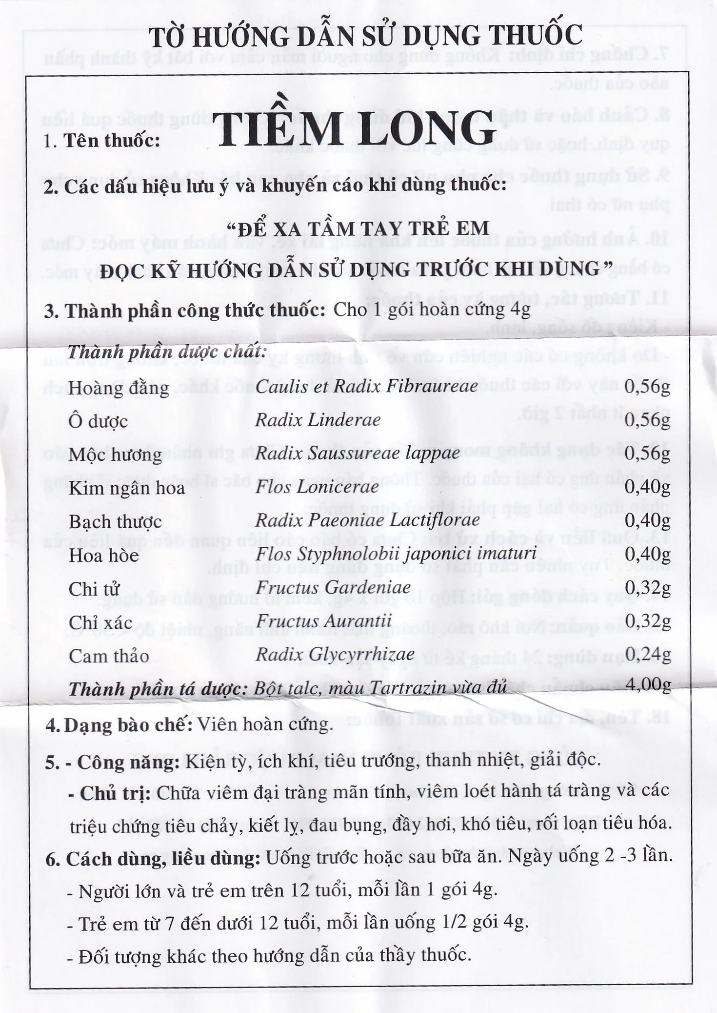 Hình ảnh Thuốc Tiềm Long Bảo Long điều trị viêm đại tràng, loét hành tá tràng (10 gói x 4g)