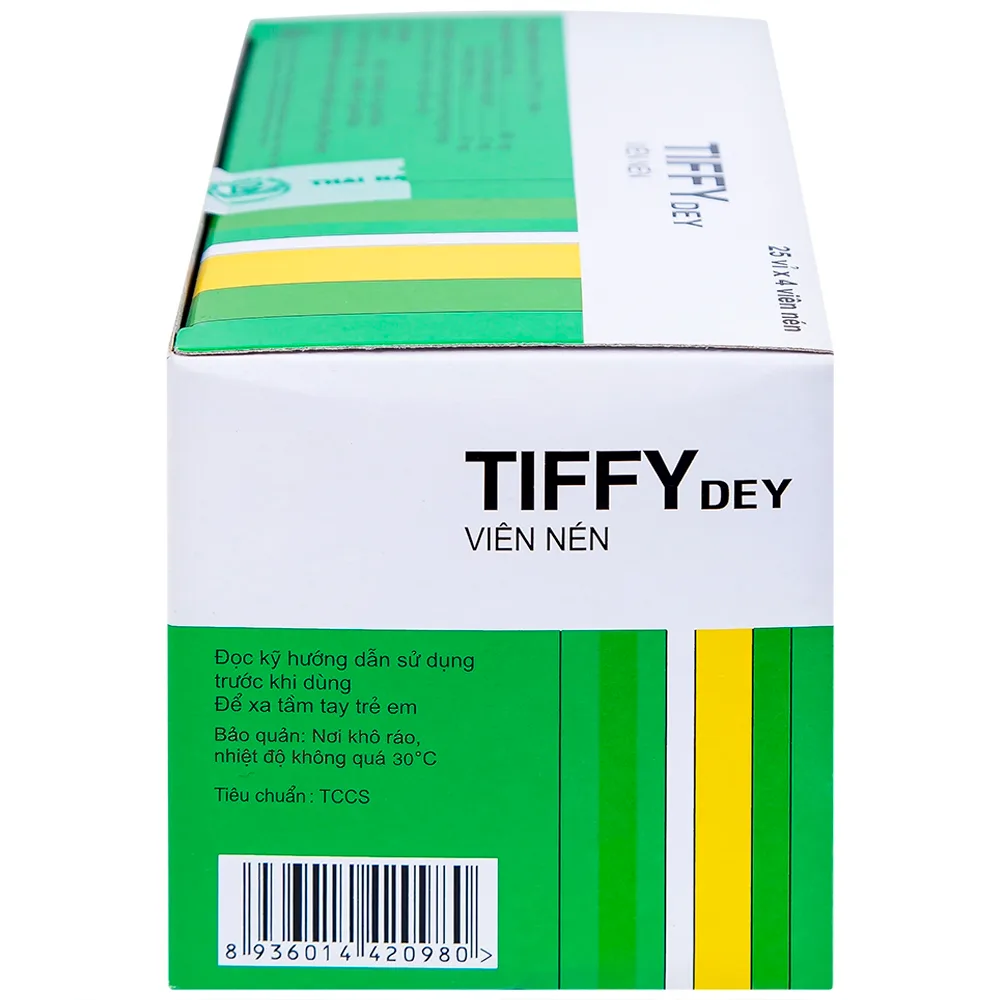 Hình ảnh Thuốc Tiffy Dey Thai Nakorn Patana điều trị nghẹt mũi, sổ mũi (25 vỉ x 4 viên)