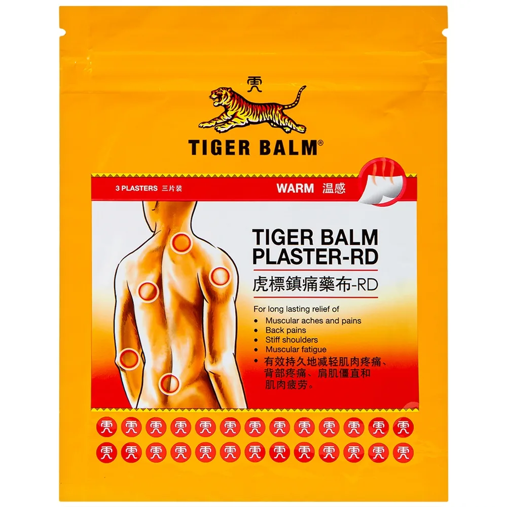 Hình ảnh Miếng dán Tiger Balm Plaster - RD Haw Par giảm mỏi cơ, đau và nhức cơ (7cm x 10cm)