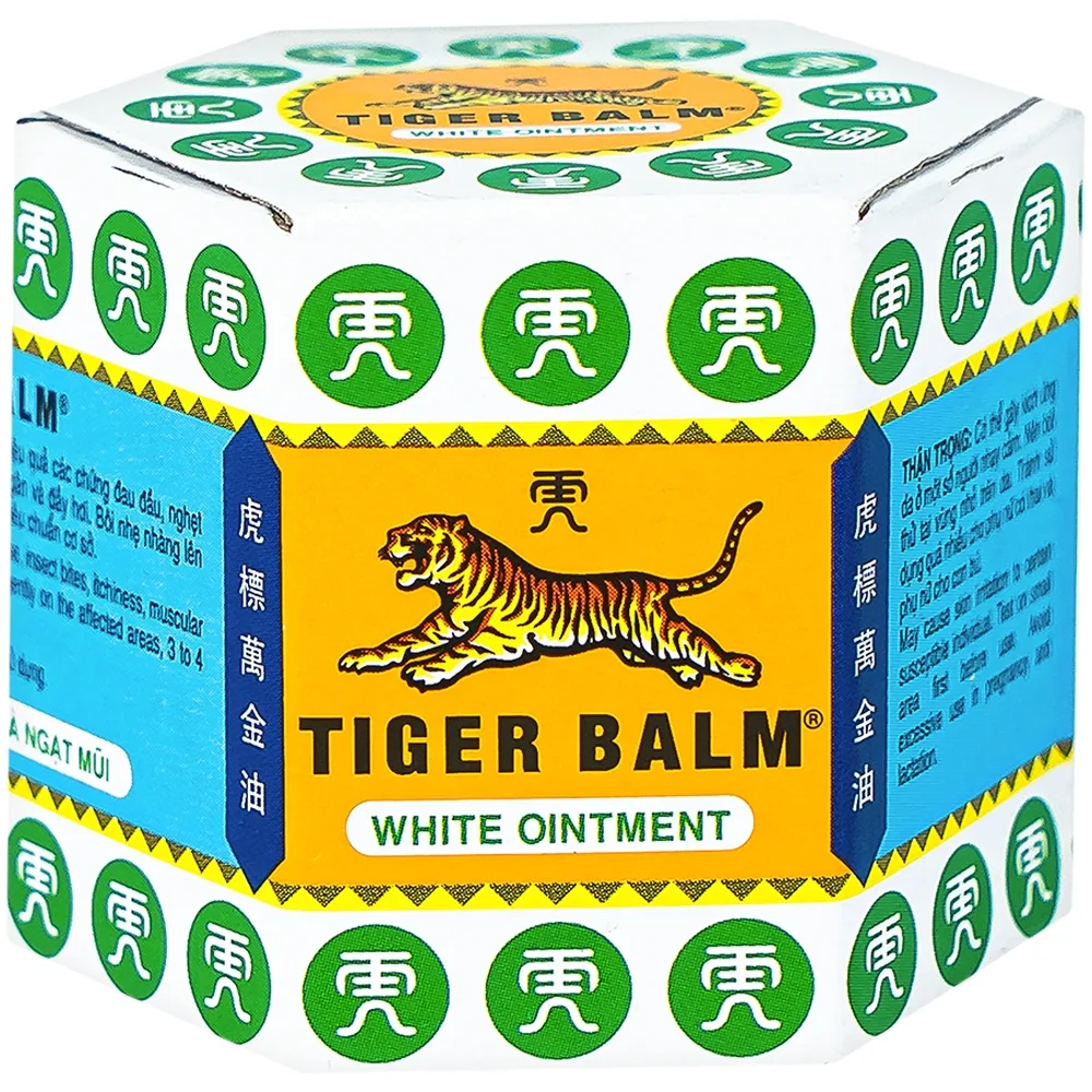 Hình ảnh Thuốc mỡ Tiger Balm White Ointment Haw Par giảm đau đầu và ngạt mũi (19,4g)