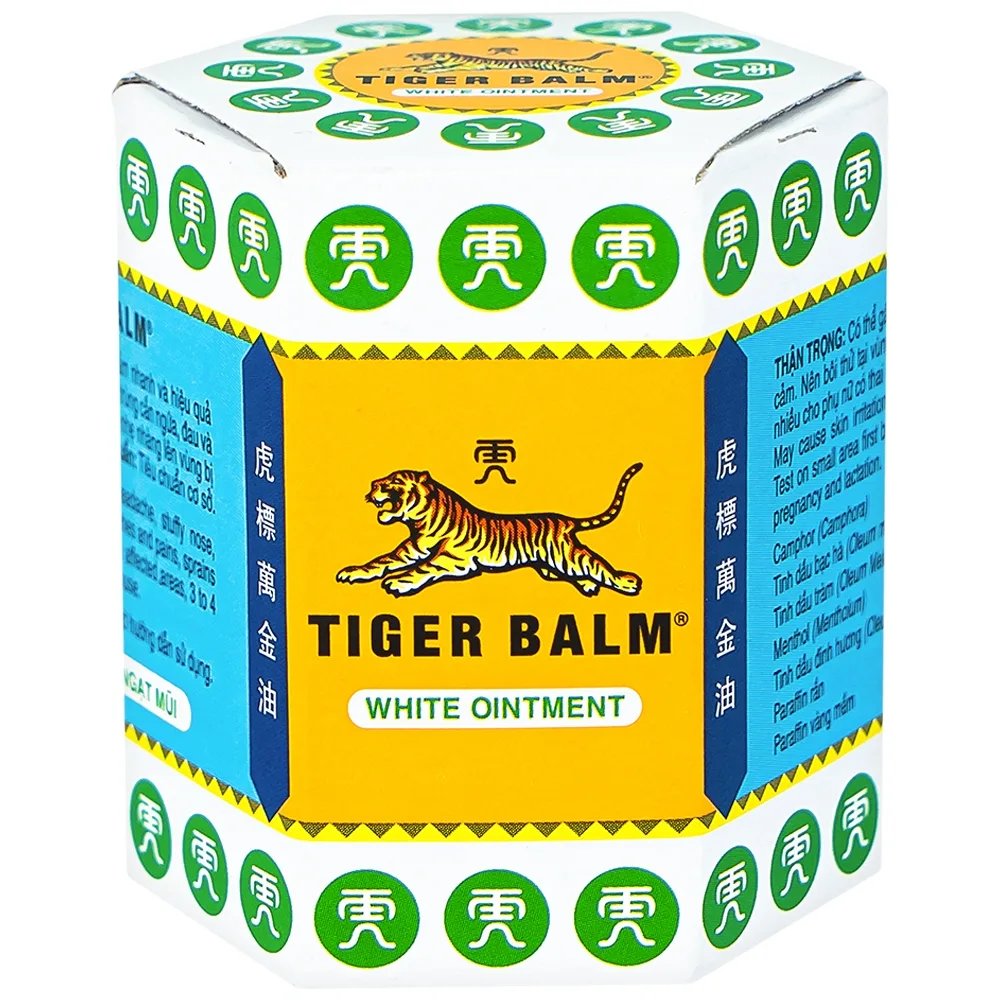 Hình ảnh Thuốc mỡ Tiger Balm White Ointment Haw Par giảm đau đầu và ngạt mũi (30g)