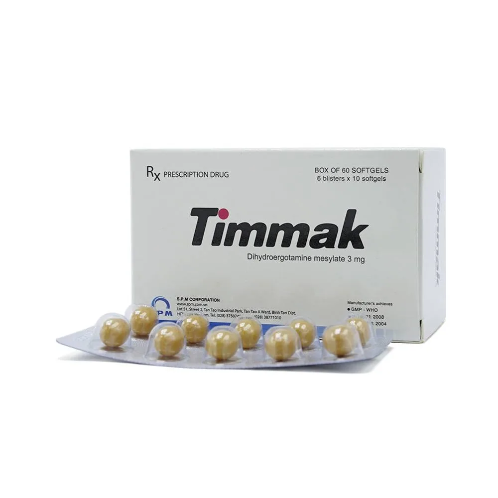 Hình ảnh Thuốc Timmak 3mg S.P.M điều trị rối loạn tuần hoàn thể đứng (6 vỉ x 10 viên)