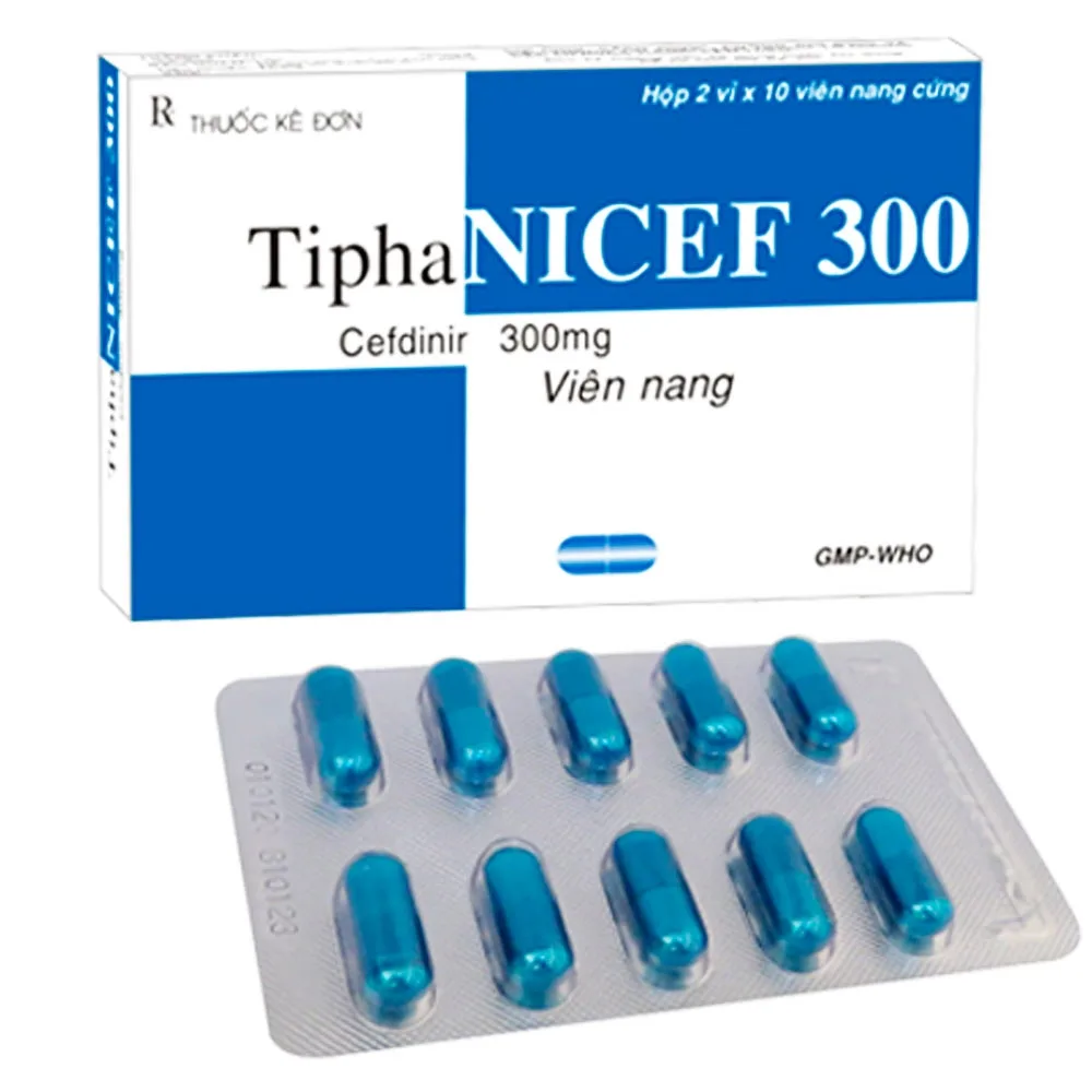 Hình ảnh Thuốc TiphaNicef 300 Tipharco điều trị các nhiễm khuẩn thể nhẹ và vừa (2 vỉ x 10 viên)