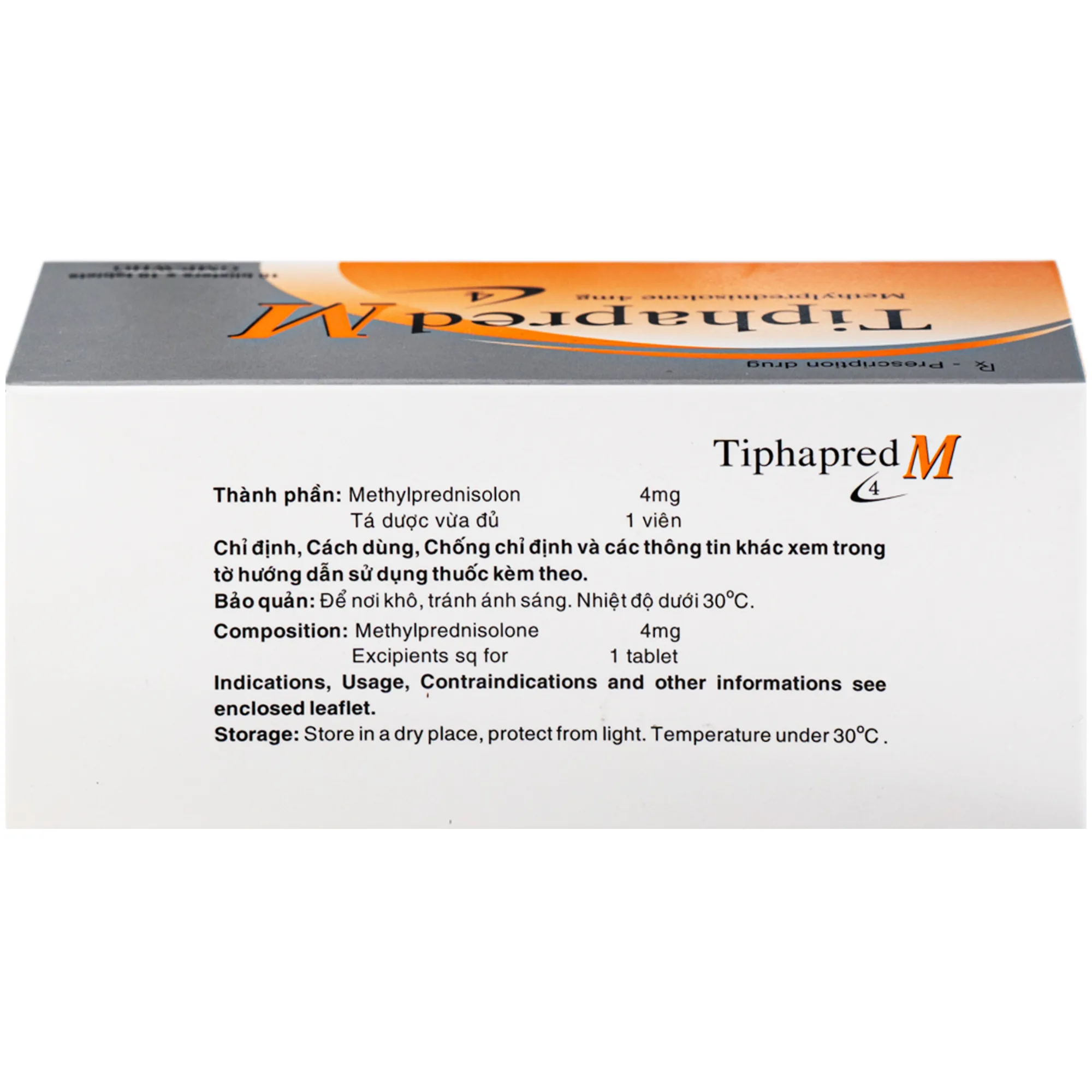 Hình ảnh Thuốc Tiphapred M 4mg Tipharco điều trị viêm khớp dạng thấp, lupus ban đỏ, hen phế quản và các bệnh dị ứng nặng (10 vỉ 10 viên)