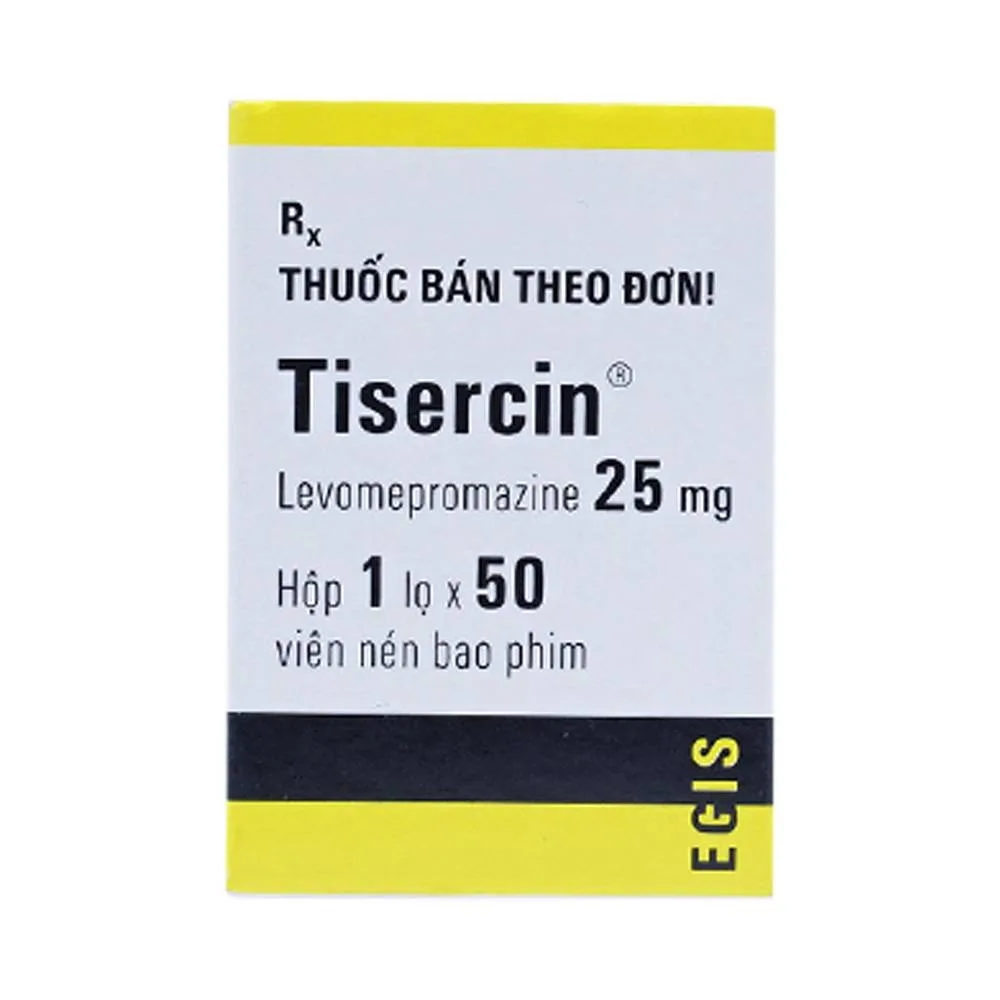 Hình ảnh Thuốc Tisercin 25mg Egis điều trị loạn thần (1 lọ x 50 viên)