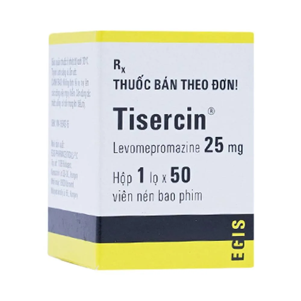 Hình ảnh Thuốc Tisercin 25mg Egis điều trị loạn thần (1 lọ x 50 viên)